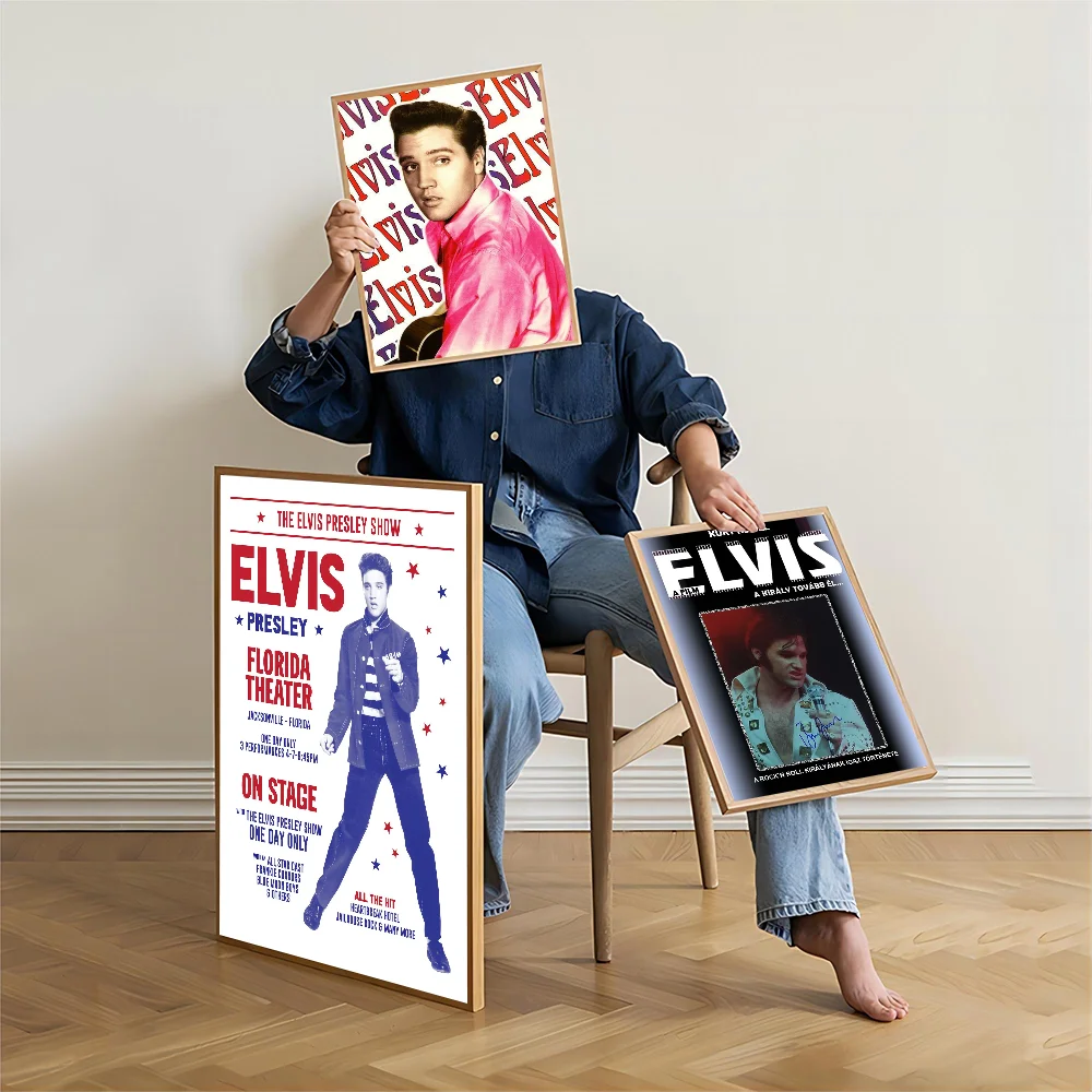 Elvis Presley Self-adhesive Art Poster Decoracion Painting Wall Art White Kraft Paper Home Decor