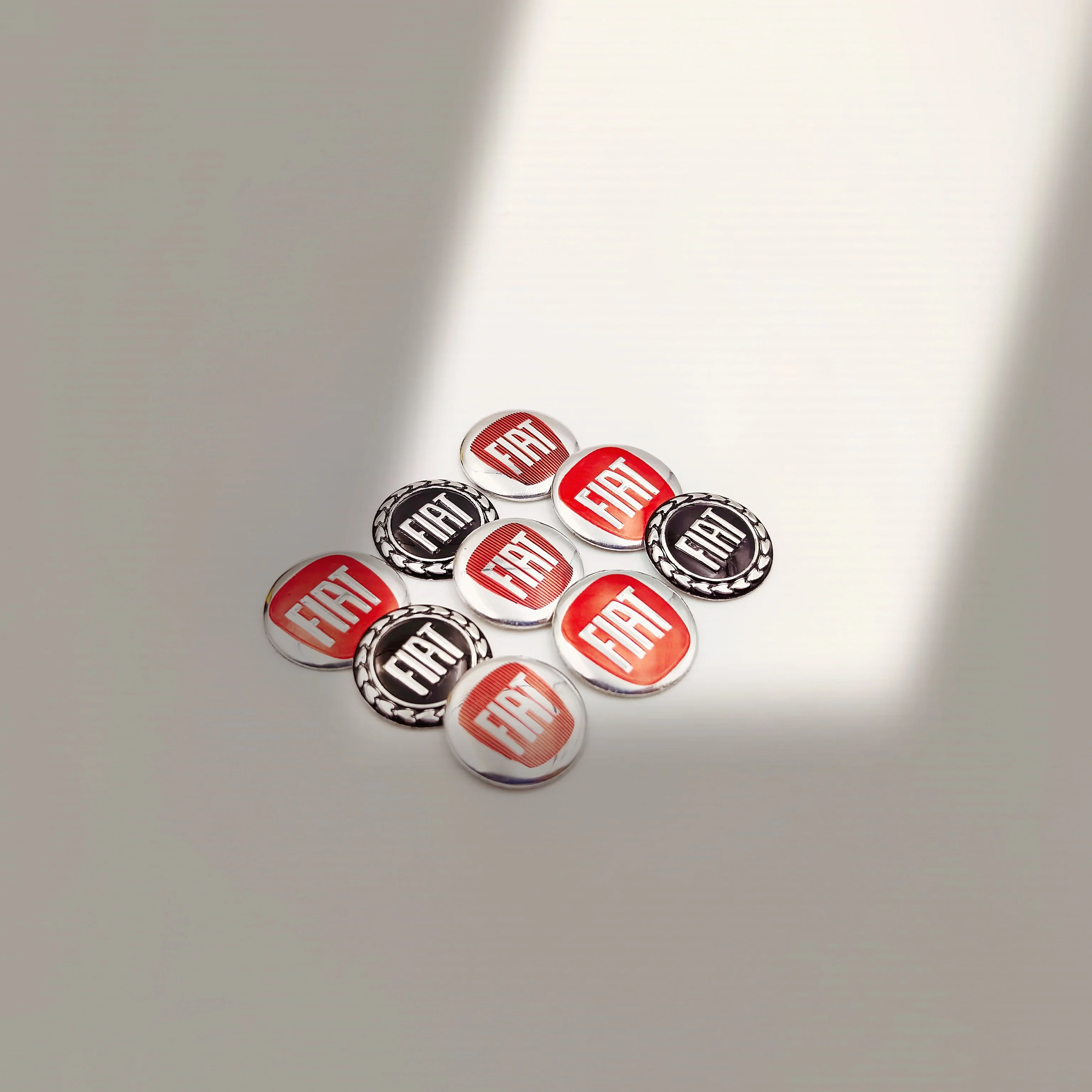 

5 pcs FIAT 15mm 14mm 3D Aluminum Car Logo Key Fob Decoration Emblem Auto Key Badge Sticker Accessories