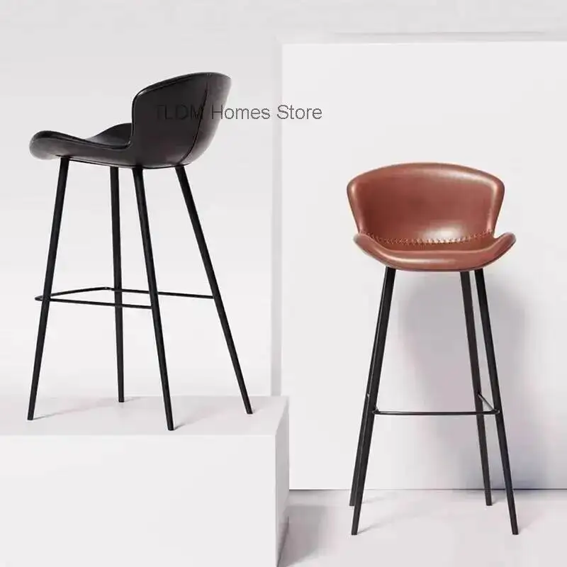

Stools Leather Bar Bedroom Restaurant Counter Bar Hairdressing Office Chairs Modern With Back Make Up Banqueta Unique Furniture