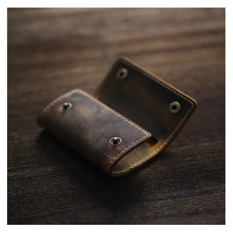 100% Genuine Leather Men Key Wallets Multifunctional Men Key Holder Car Key Pouch Retro Card Holder