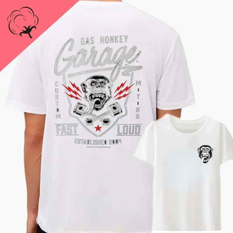 Amazing  New Gas Monkeys Garage Summer Casual  Cotton Short-sleev Essential Double-sided Gas Monkeys Garage Male Cotton T Shirt