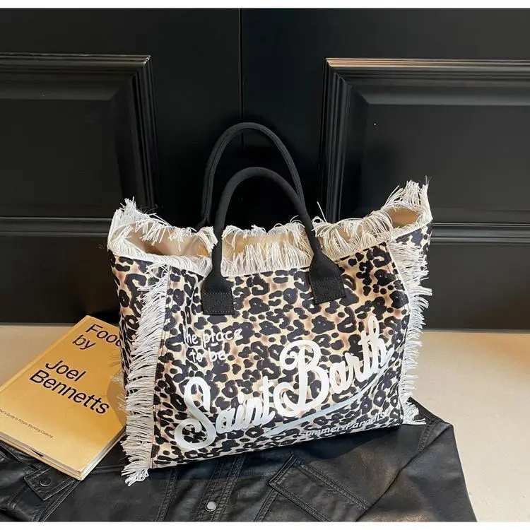 JIAERDI Hot Girl هامش ليوبارد طباعة حمل حقيبة المرأة ريترو شخصية سعة كبيرة حقائب كتف السيدات إلكتروني طباعة حقيبة يد #6