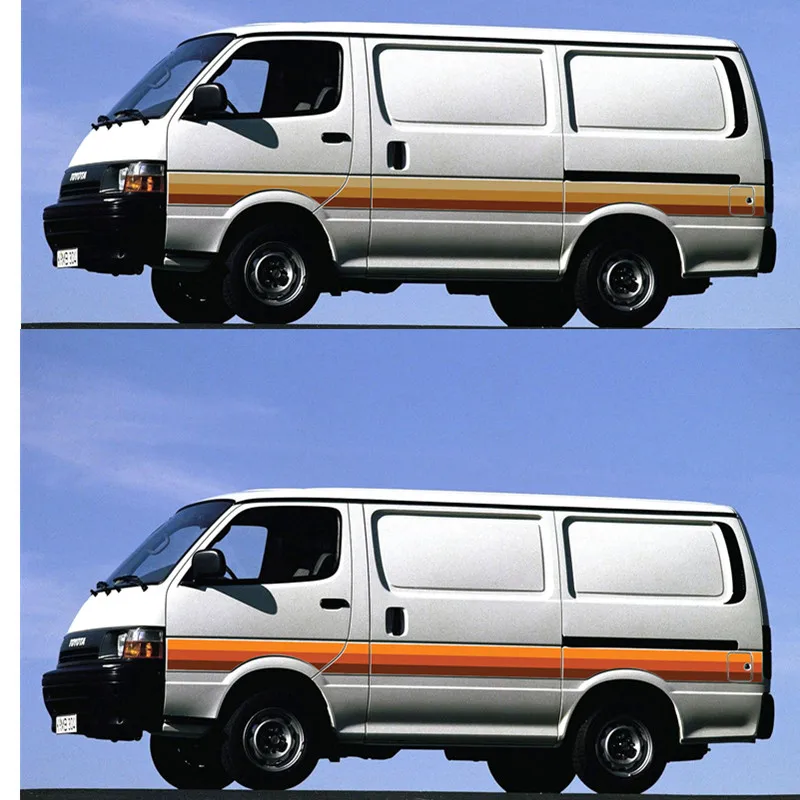 

Виниловые наклейки для автомобиля BRISBANE BODY STRIPE DECAL для TOYOTA HIACE VAN H100, модные спортивные наклейки для тюнинга