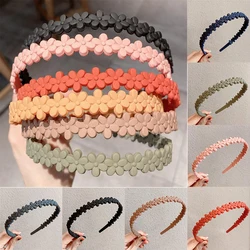 Sweet Full Flower Shaped Plastic Headbands for Women Girls Candy Color No Slip Makeup Hairbands Bezel Hair Hoop Hair Accessories