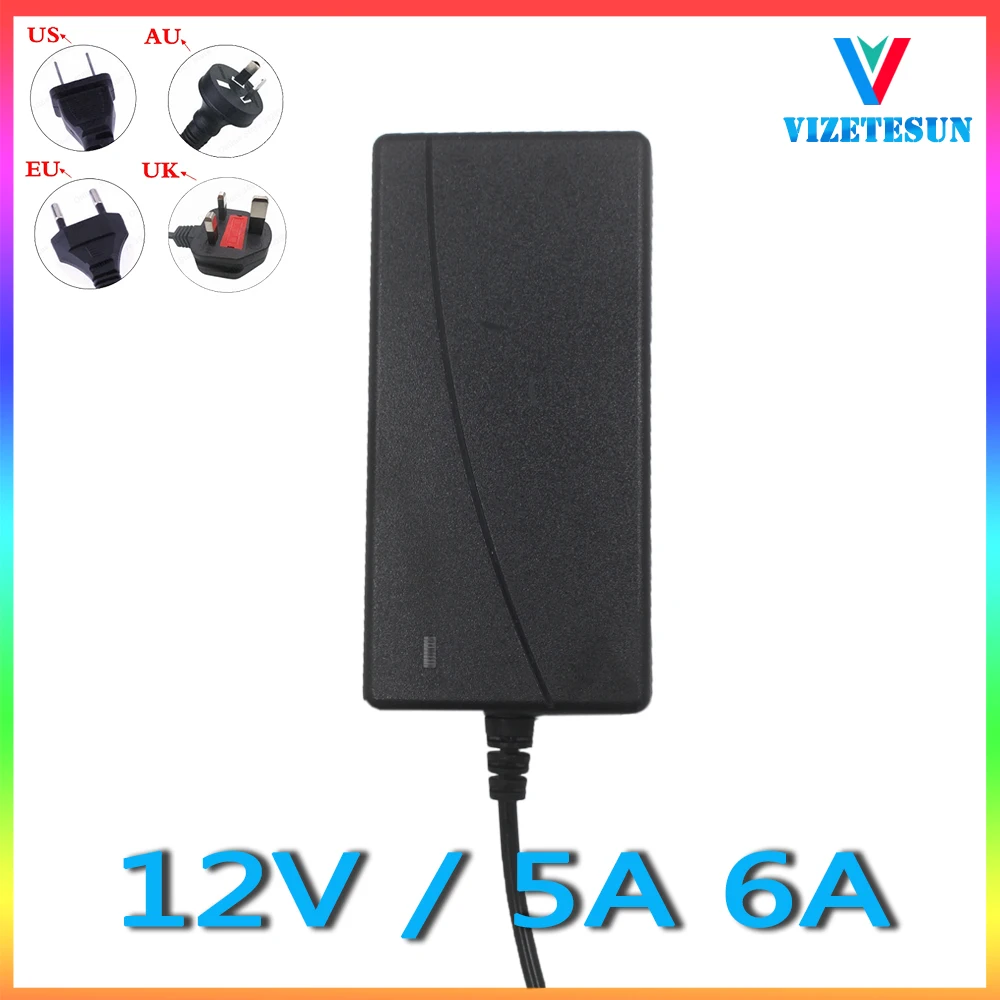 

12V 5A 6A TV Box Mobile Hard Disk Power Adapter DC 5.5*2.1MM