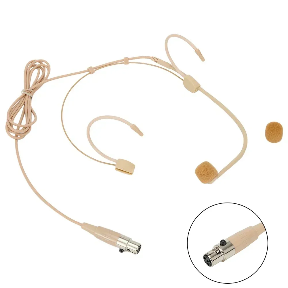 Unidirectional Microphone 4-pin XLR Connector For Shure Headworn Headset Microphone For Shure Wireless Beige Microphone