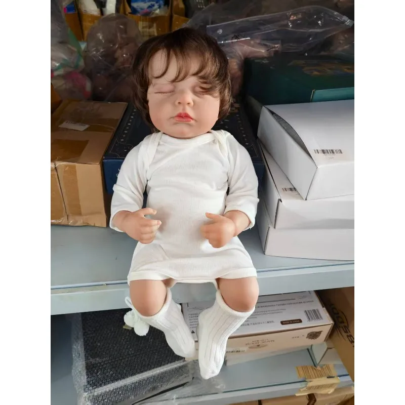 

50 см кукла реборн Asleep Loulou с укорененными волосами, ручная роспись, кожа с видимыми венами, такая же, как на картинке