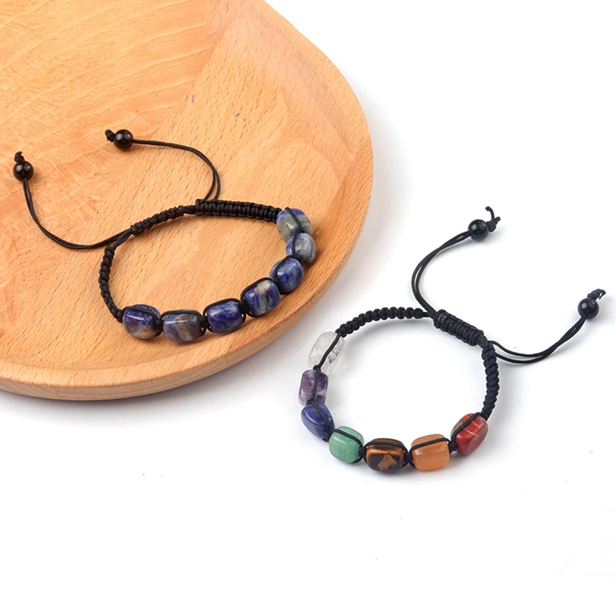 مربع الخرز 7 شقرا العلاج كريستال سوار اليوغا حجر قابل للتعديل سوار التأمل الاسترخاء القلق المرأة سوار #5