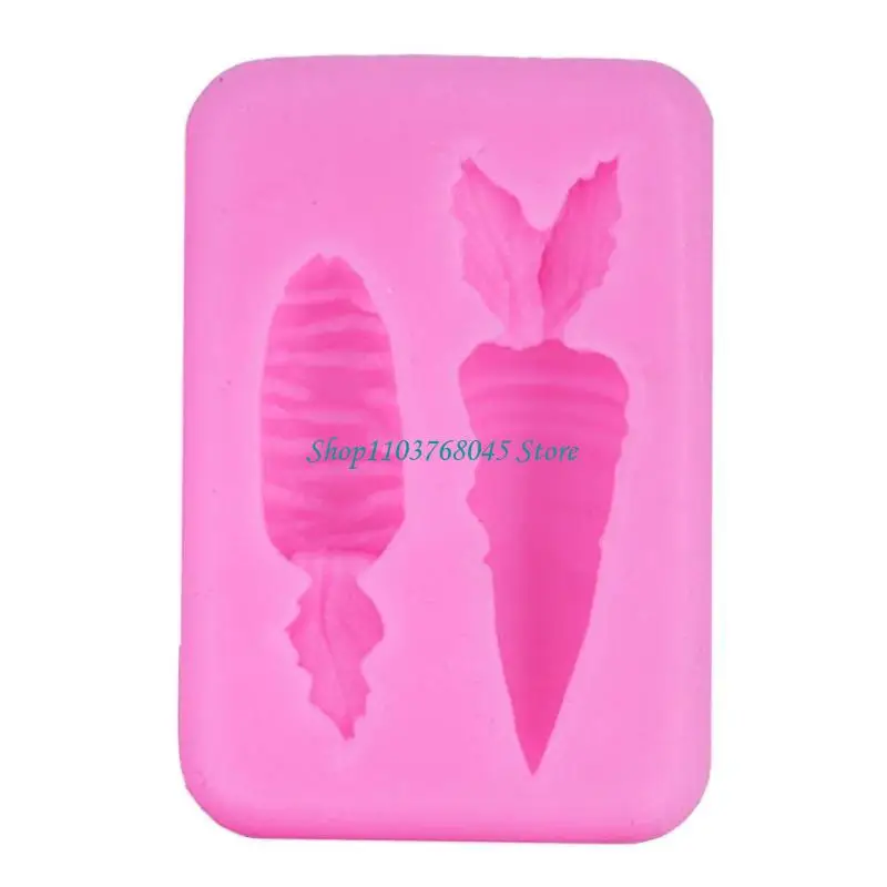 R53F Carrot Mold Silicone Chocolate Candy Mold Easter Birthday Party Cake Decoration Cupcake Durable Gift Home