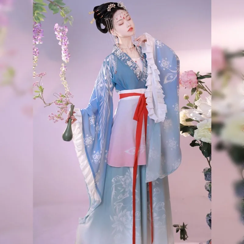 Han Clothing Full Set Female Student Fairy Ancient Tang Suit Wei and Style Waist