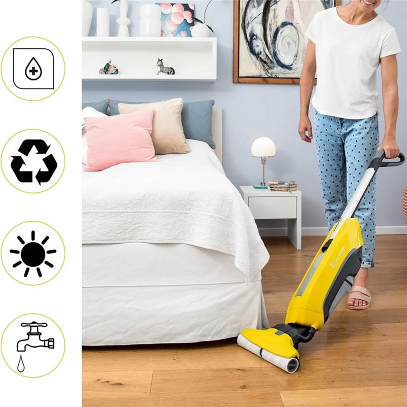 A74X-Microfibre Roller Set For Karcher FC7 FC5 FC3 FC3D EWM2 Electric Hard Floor Cleaner 2.055-007.0/2.055-006.0 Easy Install Gr