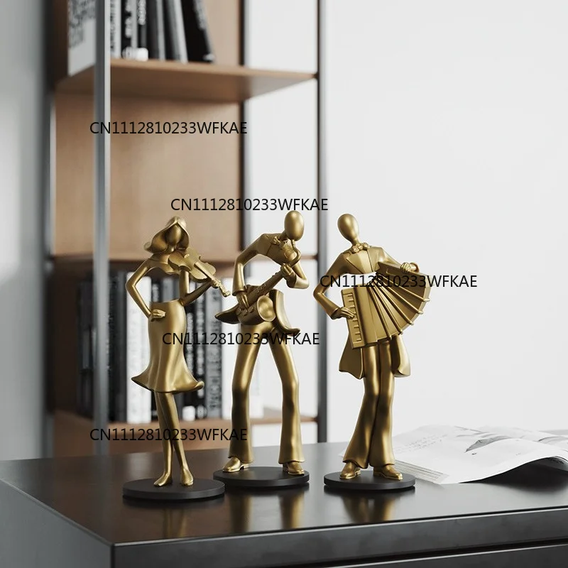 Light luxury high-end music player abstract art figure ornament study living room wine cabinet home accessories