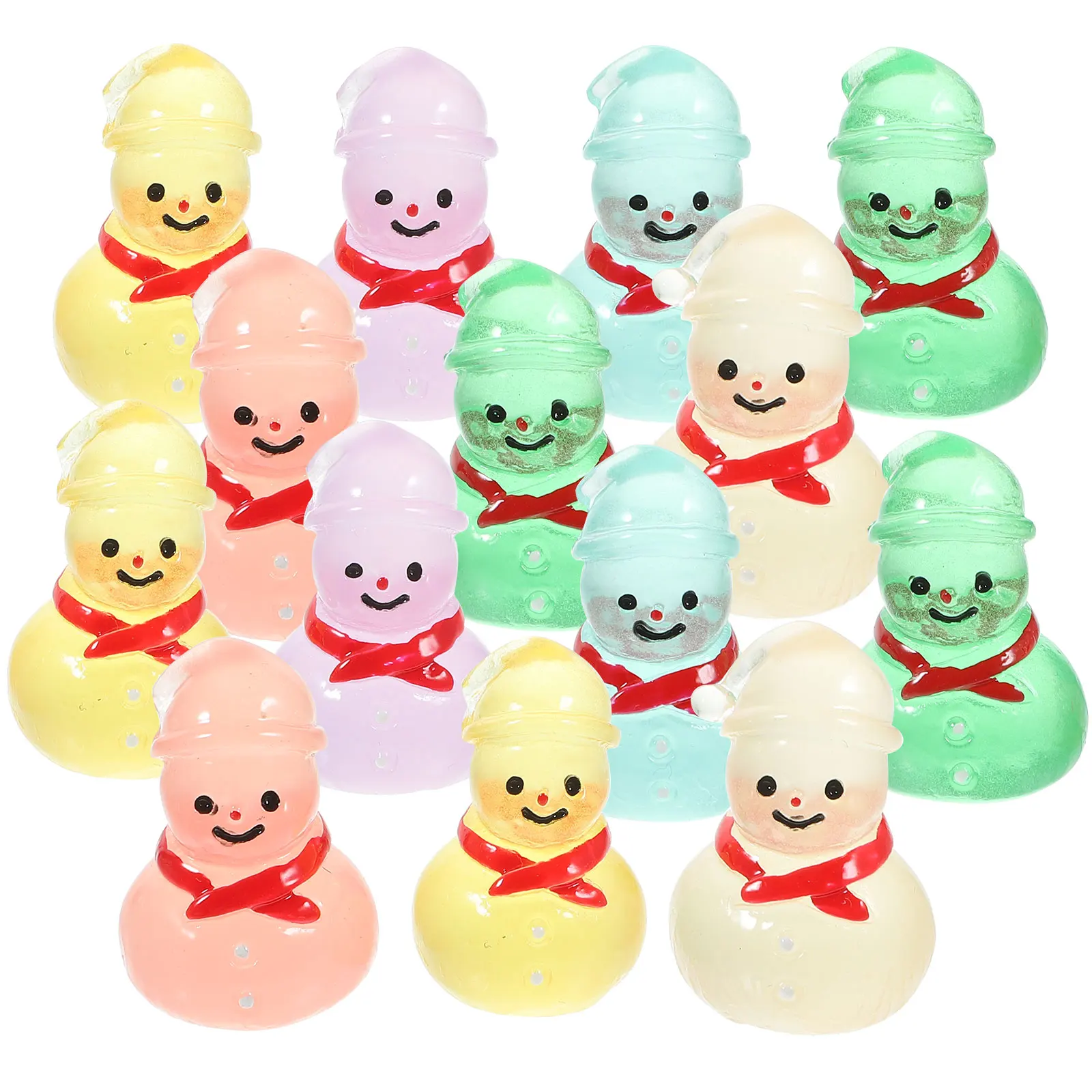 

24 шт. фигурки снеговика, мини-смола, украшение снеговика, сад, лужайка, балкон, двор, сцена, миниатюрные украшения снеговика из смолы