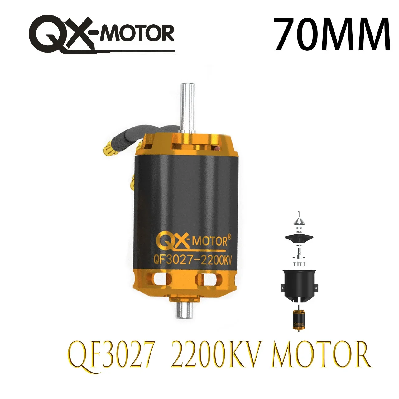 QX-Motor Brushless Motor 70mm 12 Blades Ducted Fan QF3027 -2200kv for Remote Control Toy Parts