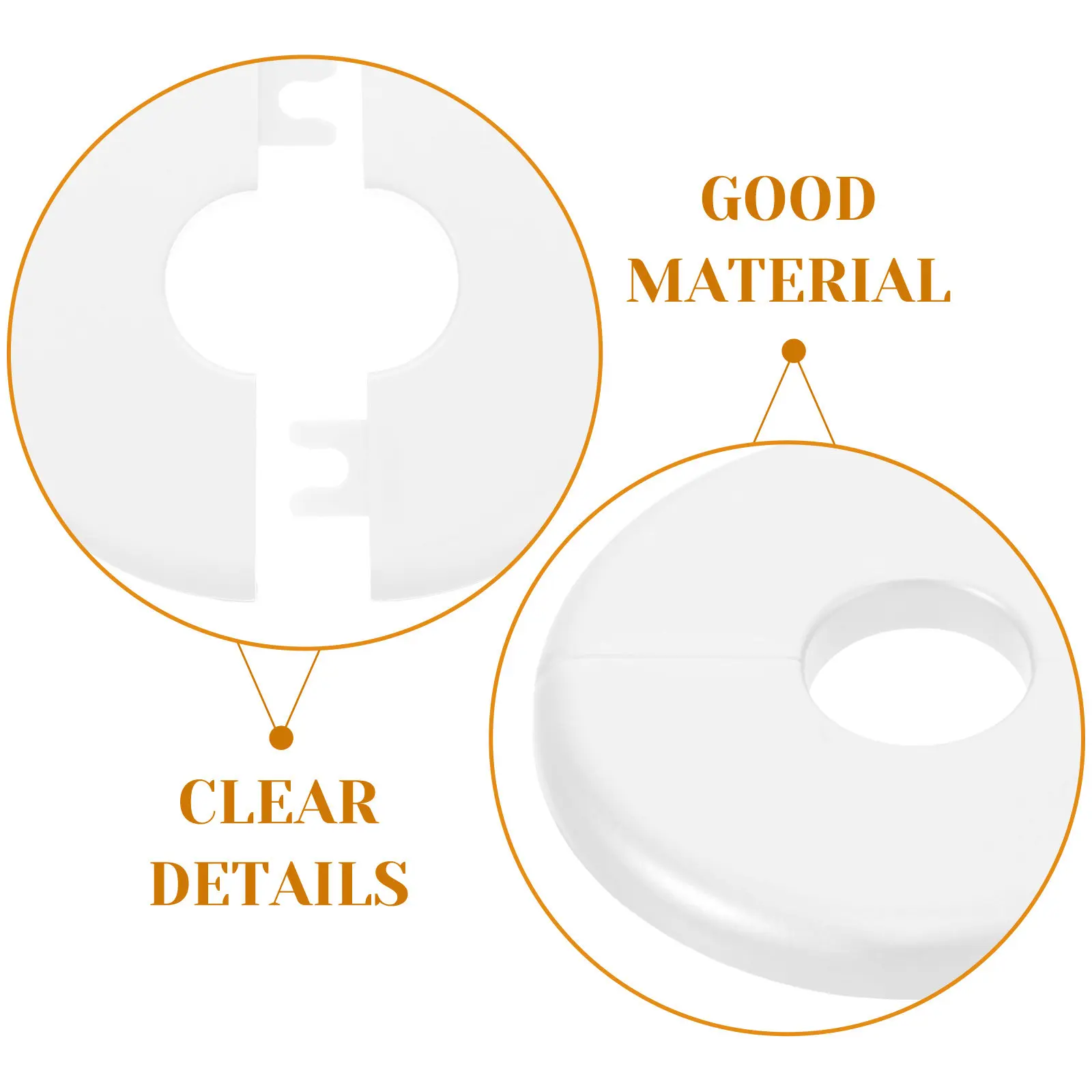 6Pcs Wall Hole Decorative Covers Round Split Flange Pipe Cover for Bathroom Kitchen Plumbing Trim 22.5mm Inner Diameter Plastic