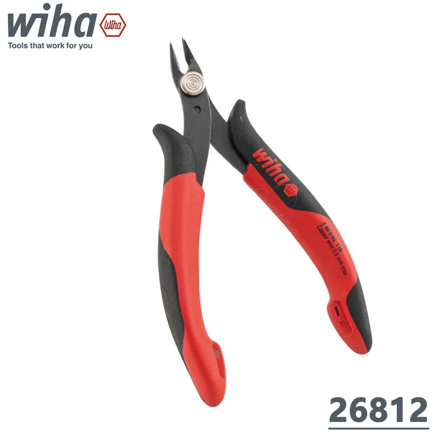 

WIHA 26812 128mm Precision Electronic Diagonal Pliers Diagonal Cutters Very Narrow, Pointed Head Without Bevelled Edge Hand Tool