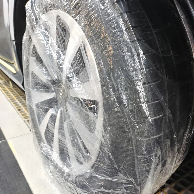 Disposable Car Tire Cover Spray Paint To Cover The Transparent Plastic Protective Cover Suitable For 17/18/19/20 Inch Tires