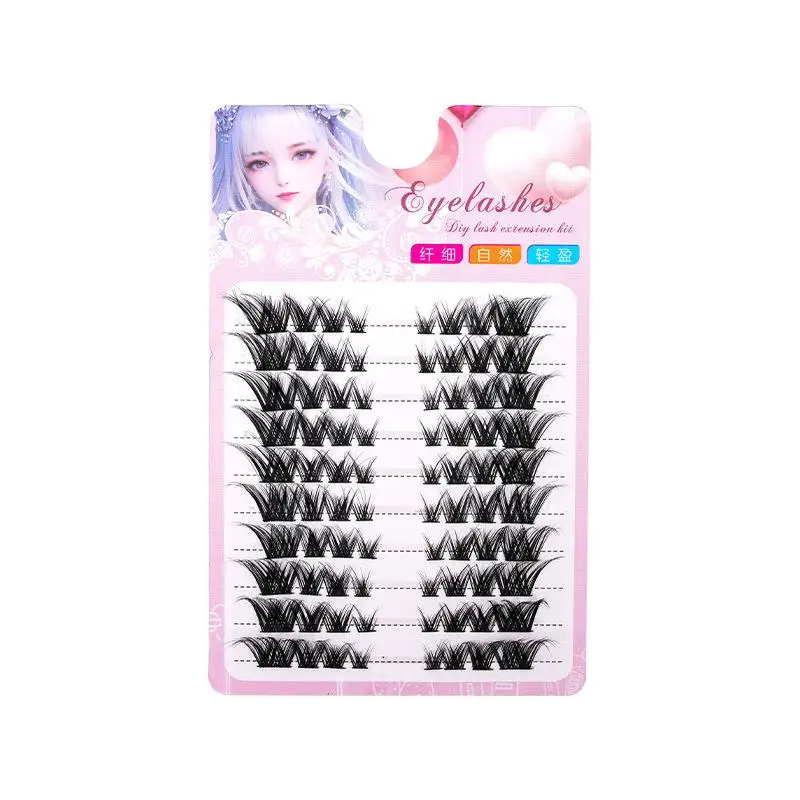 

80 Single Clusters Skew Flying Fox Eye DIY False Elashes Reusable Fluffy Thick Long Hybrid Segmented Individual Lash Extension