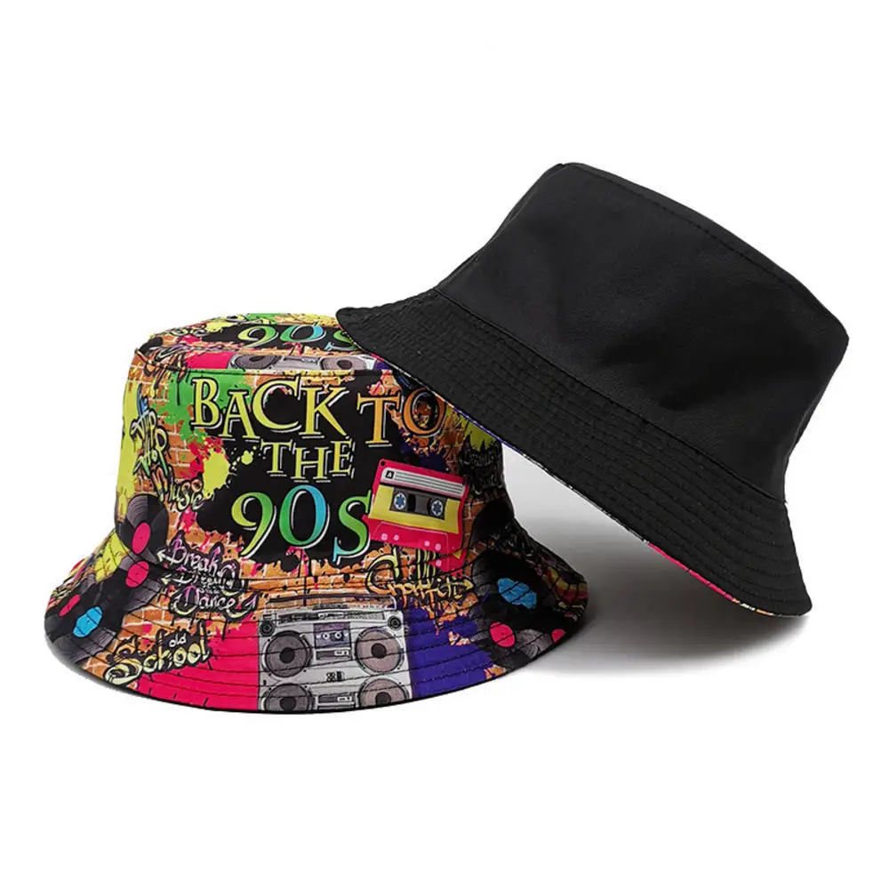 

Retro 80s 90s Bucket Hat Women Fisherman Caps Outdoor Sunscreen Visor UV Protection Foldable Summer Travel Beach Fishing Hats