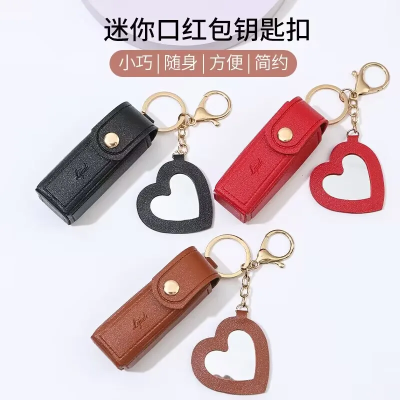 Popular Lipstick Holder Keychain Zero Wallet Mouth Red Packet Mini Bag For Women Car Keychains