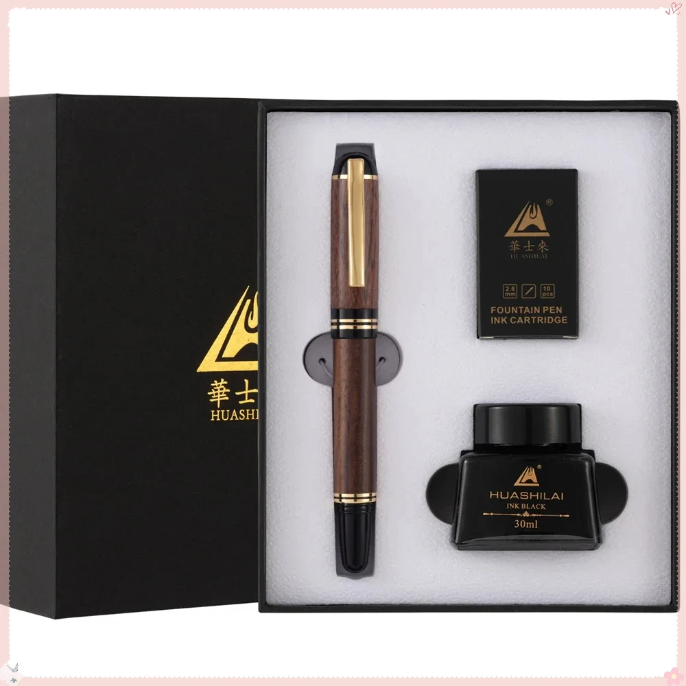 LuxuryWoodenPenSet ExquisiteFountainPenwithGiftBox IdealForGraduation Birthday BusinessGift ElegantDesign