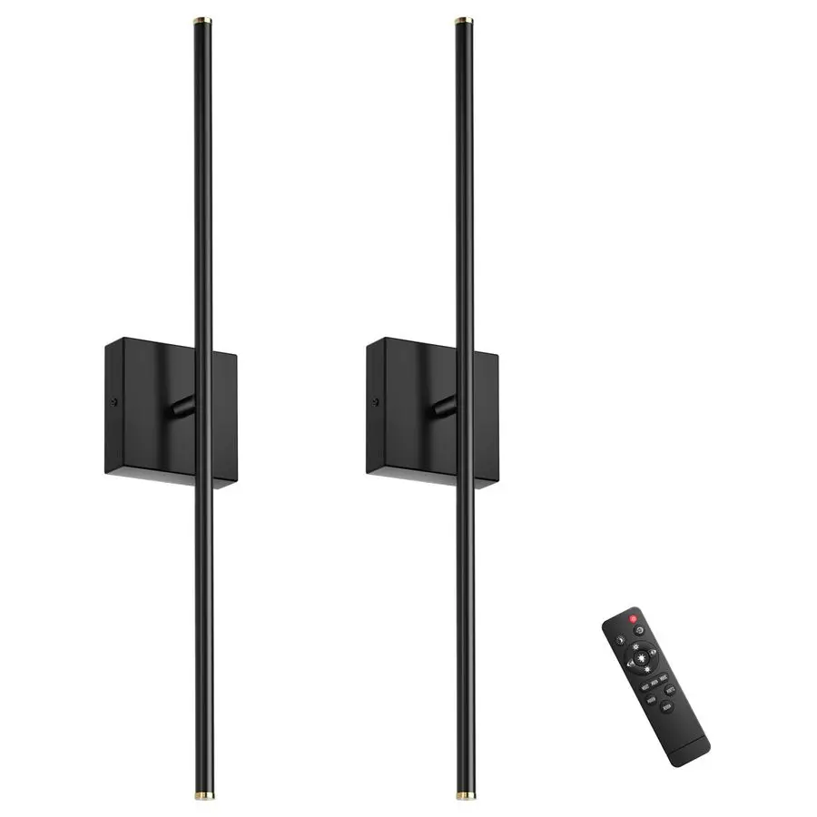 Wall Sconce Set of 2, Wall Lights with Remote Control, Bathroom Wall Lamp for Living Room Bedroom Mirror Cabinet Porch Decor 100