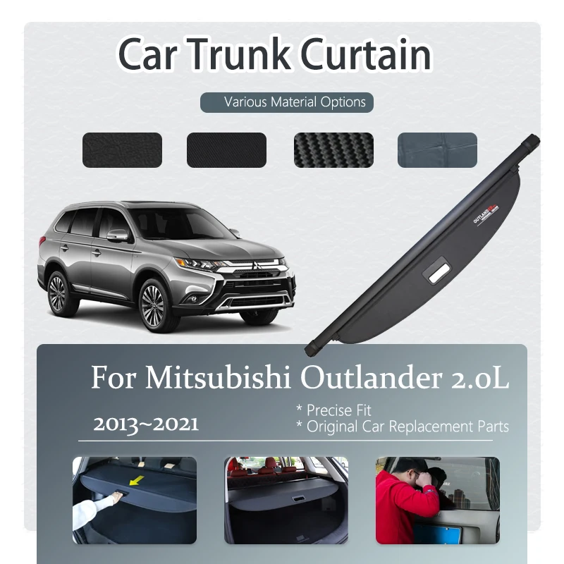 

Car Trunk Curtain Covers For Mitsubishi Outlander 2.0L 2013-2021 ABS Retractable Trunk Rack Partition Shelters Auto Accessories