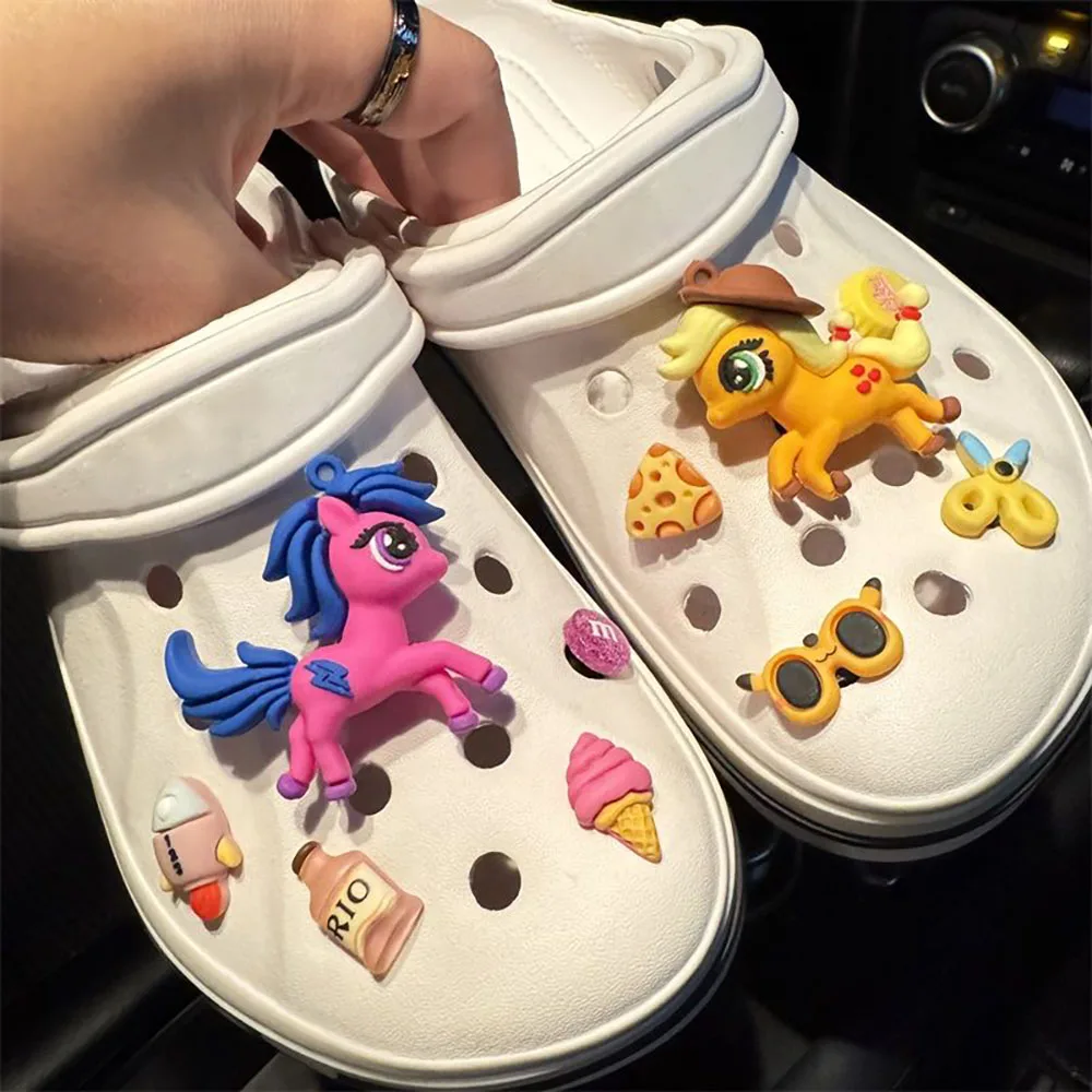 MINISO My Little Pony Cartoon Shoe Charms PVC Clogs Accessories DIY Shoe Decoration Kids Party Friends Gifts