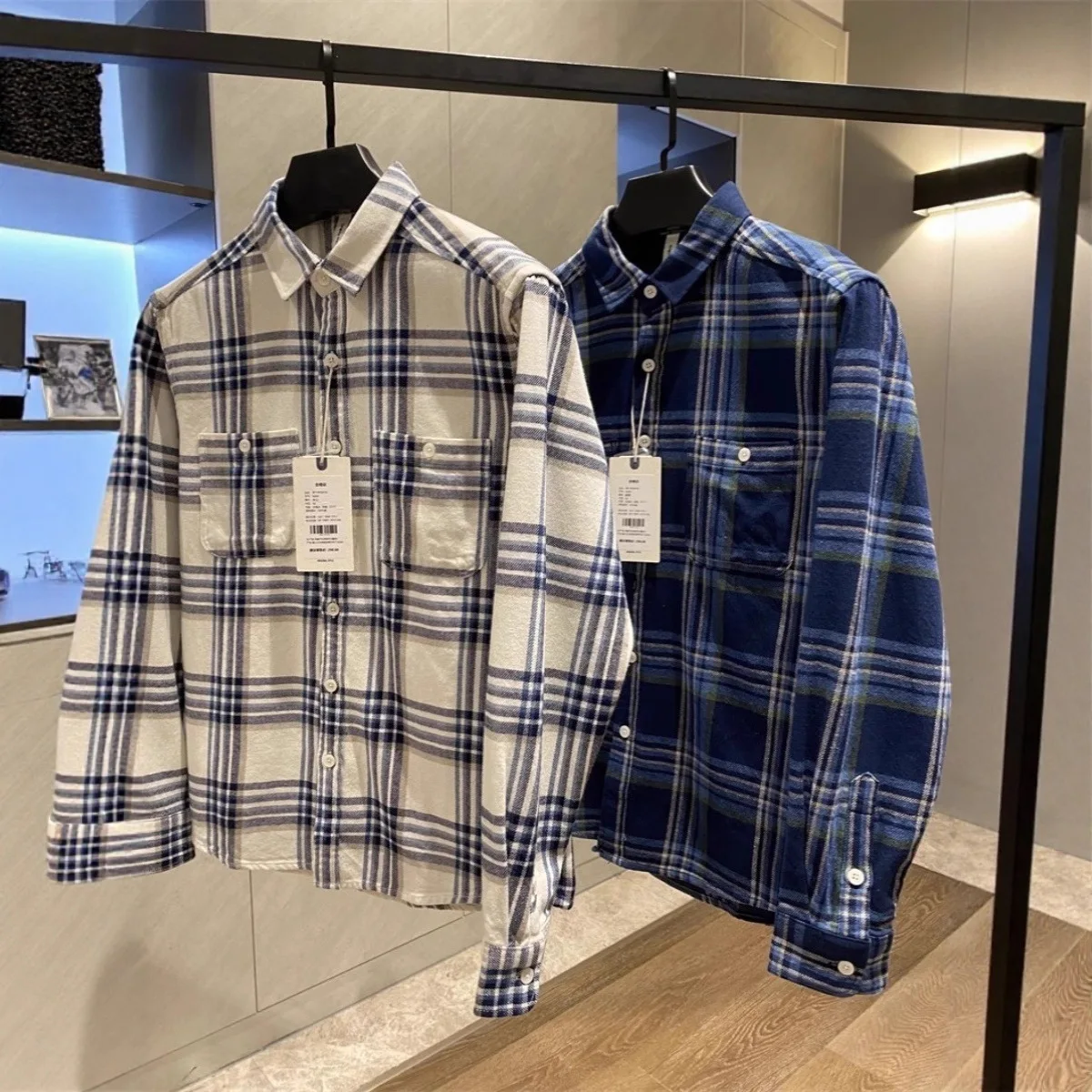 chemise-decontractee-a-carreaux-pour-homme-100-coton-coupe-ample-manches-longues-style-tendance-pour-couple