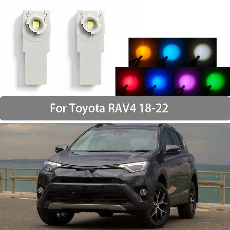 2Pcs LED Interior Foot Lamp With Wire For Toyota RAV4 2018-2022 Glove Box LampInterior Decorative Lights Illuminator Connector