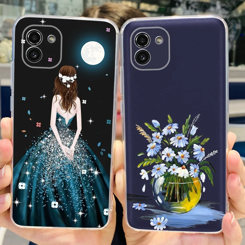 For Samsung Galaxy A03 Case SM-A035F Stylish Painted Cover Clear Silicone Phone Cases For Samsung A03 A 03 GalaxyA03 Soft Fundas