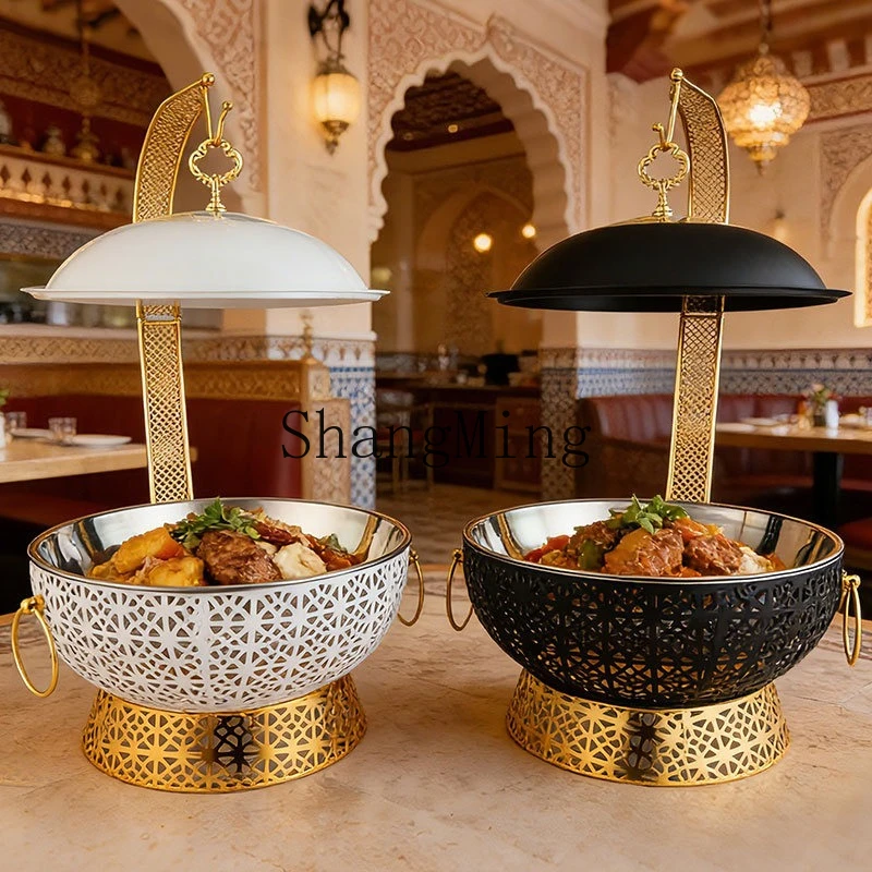 

SM grid hanging lid type buffet stove 8.0L food insulation container wrought iron bracket hanging lid alcohol stove