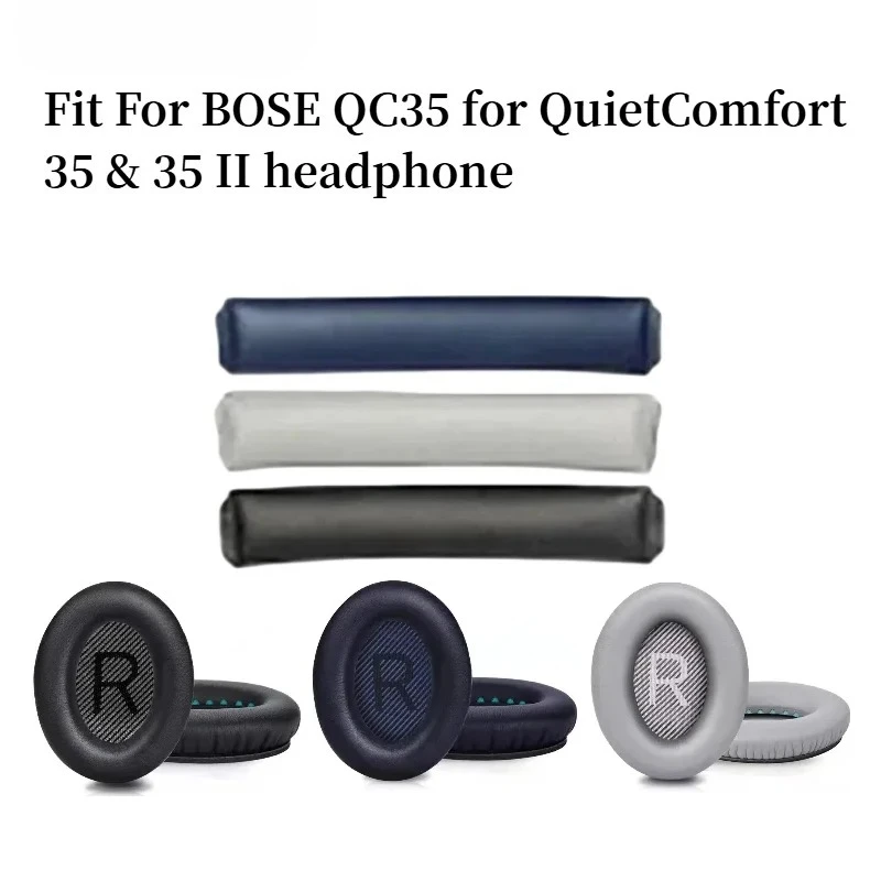 Комплект сменных амбушюр и оголовья для наушников BOSE QC35, QuietComfort 35 и 35 II: амбушюры из пены с эффектом памяти, накладки-подушечки
