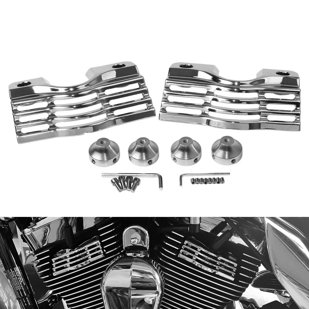 

Motorcycle Slootted Finned Spark Plug Head Bolt Cover Chrome For Harley Electra Glide Street Glides Road King 1999-2014 Trikes