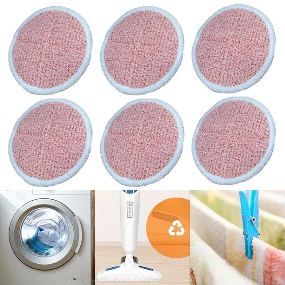 

6 Pack Heavy Duty Scrub Mop Pads For Bissell Spin Hard Mop Cleaners For 2124, 2039A, 2307, 23157, 20391, 20399 Mop Pads Vacuum