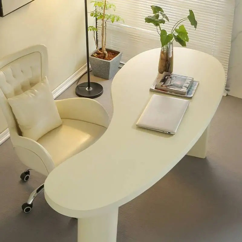 مكتب تنفيذي مصمم جمالي أبيض أسود كبير لألعاب الكمبيوتر المحمول مكتب تنفيذي طاولة كمبيوتر Mesa De Escritorio أثاث المكاتب #4