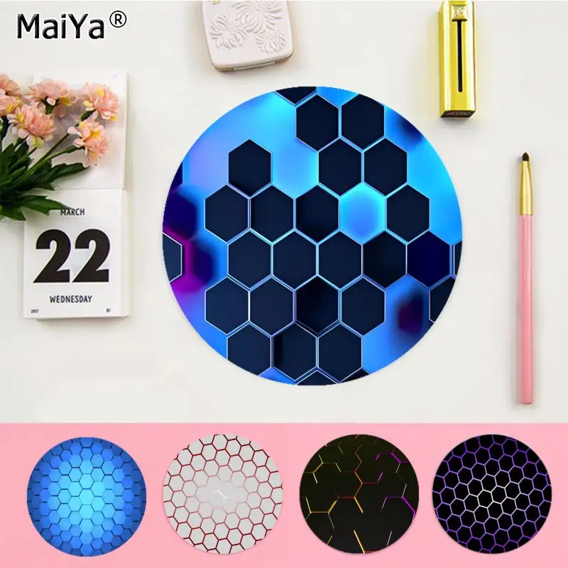 

Glowing Hexagon Mousepad Rubber Small Speed Version Game Computer Keyboard Office Table Mat PC Laptop Mouse Mat Writing Mats