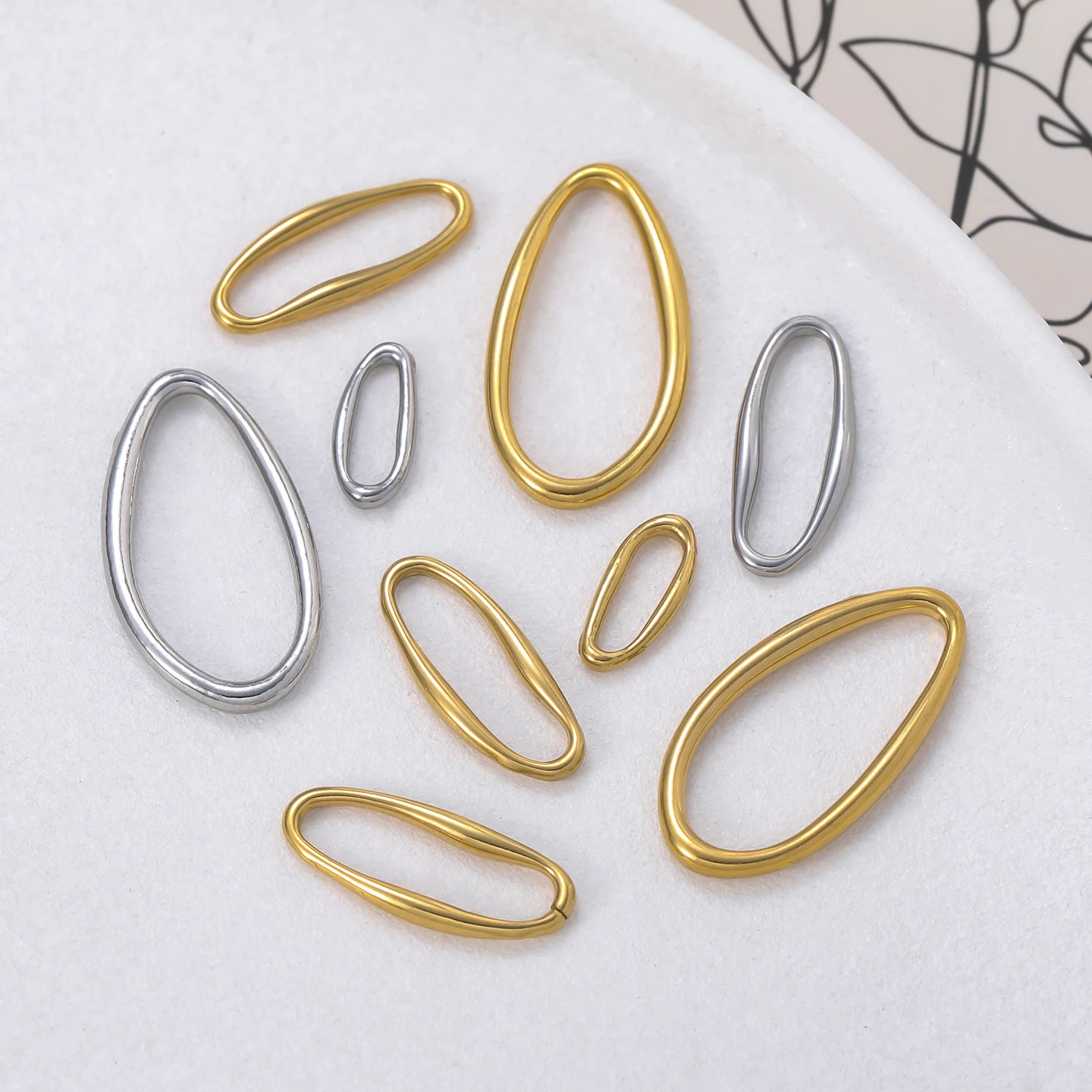 5Pcs Stainless Steel Connectors for Jewelry Making Irregular Bezel Earrings Charms jewelry Making Supplies Parts Diy Findings image 4
