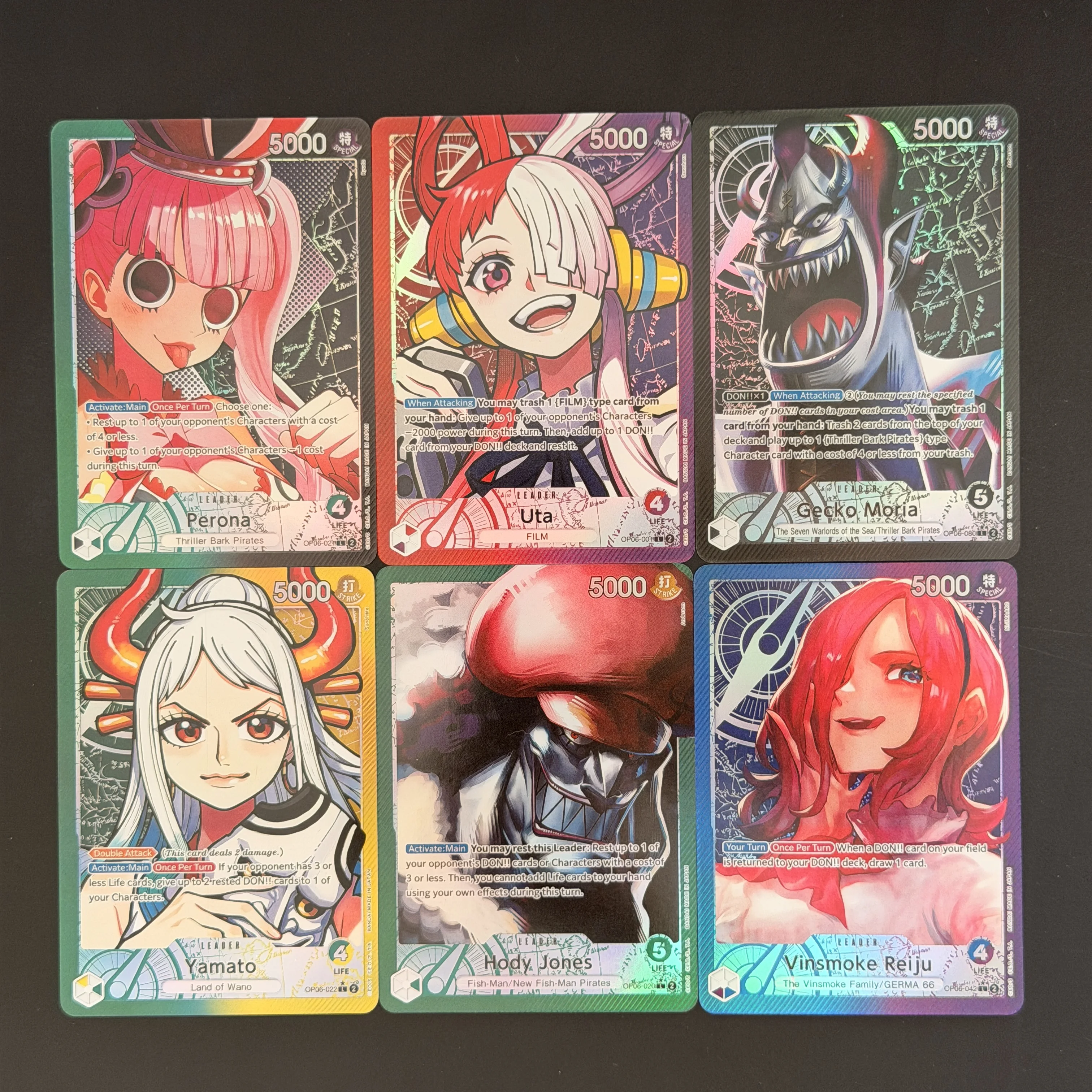 6 style Diy One Piece OP06 English card Vinsmoke Reiju Yamato Gecko Moria Hody Jones Collection Anime Flash Card