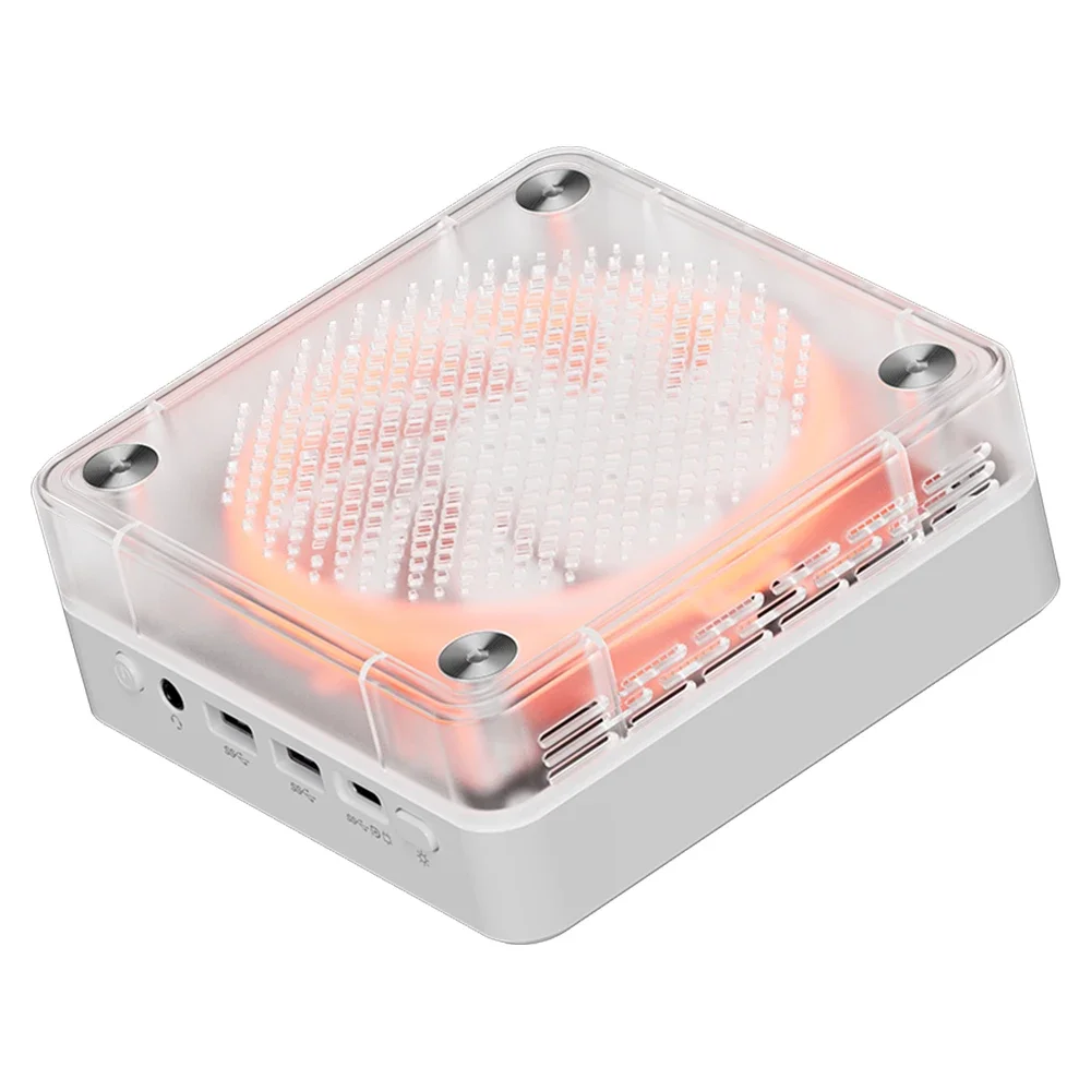 TOPTON Ice Soul Series Mini PC AMD Ry-zen 7 7735HS 5800H 8 Cores RGB Light NVMe 2.5G 2*LANs Mini Gamer PC Computer 3x4K WiFi6