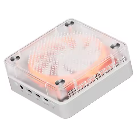 TOPTON Ice Soul Series Mini PC AMD Ry-zen 7 7735HS 5800H 8 Cores RGB Light NVMe 2.5G 2*LANs Mini Gamer PC Computer 3x4K WiFi6