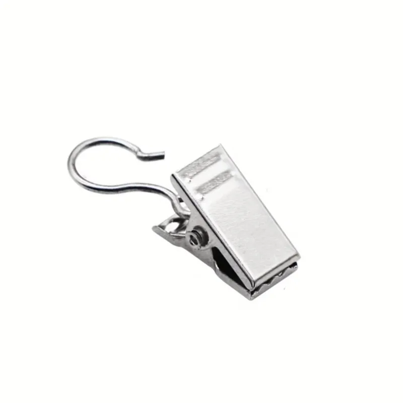 Open Curtain Hooks 40 pcs, Silver Open-End Design, Easy Slide On Rod, for Bathroom Shower Curtain, Multipurpose view 4