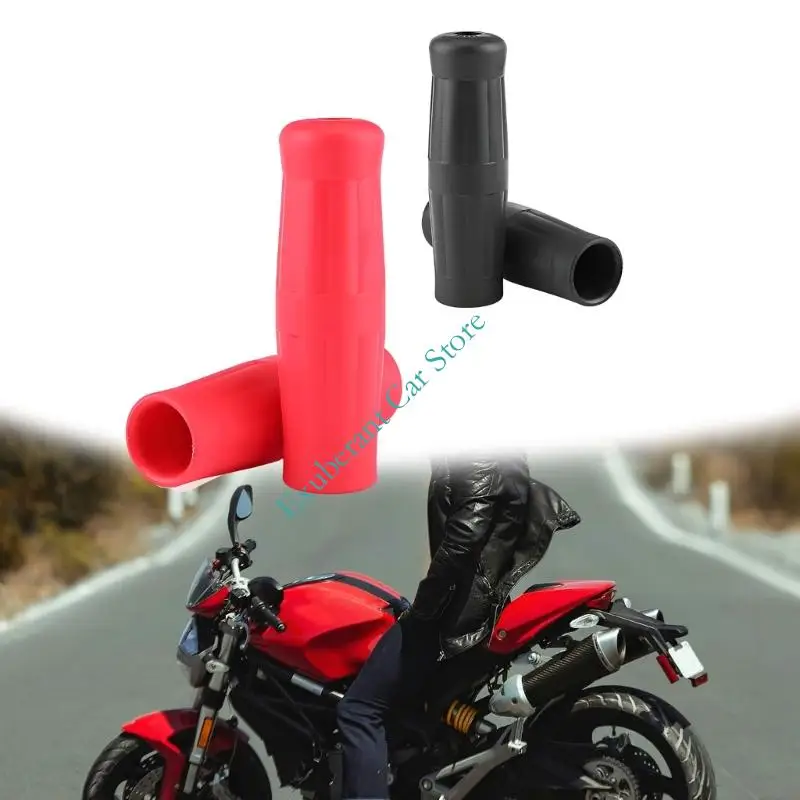 Motorcycle Handlebar Grip Pair 22 mm x 120 mm Grooved Slip-On Sleeves for Bar Update and Worn Grip Replacement
