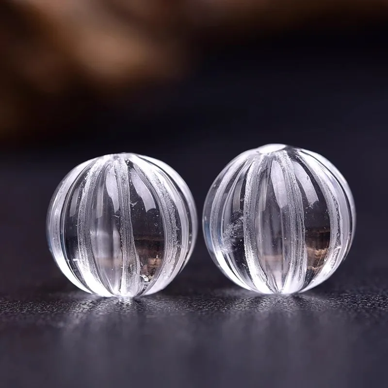 1piece white crystal carved pumpkin 11-12mm pendant full hole  nature FPPJ wholesale loose beads