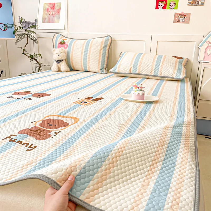 Customizable 2025 Spring/Summer New Osaka Cartoon Printed Mat Air Conditioning Mat Three-piece Set