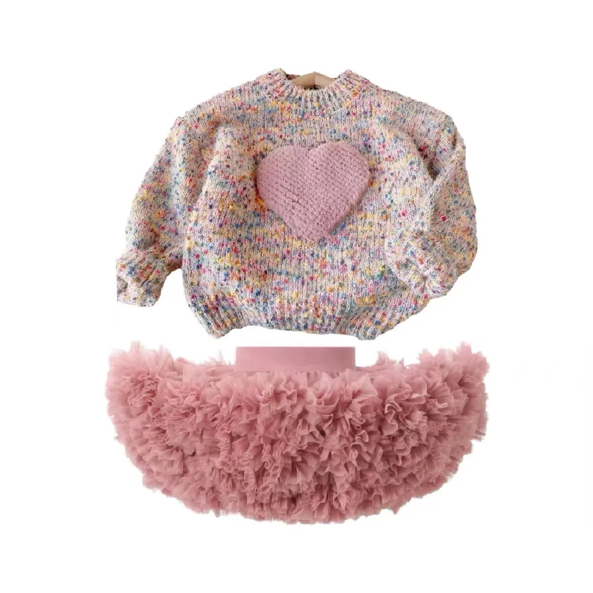 Girls Cute Sweet Thick Warm Fashion Colorful Long Sleeve Autumn Knitting Heart Sweaters