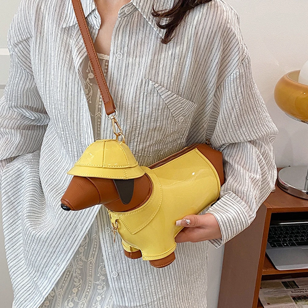 

Милая женская сумка через плечо с дизайном таксы, дурацкая собака, сумки через плечо для женщин, забавные кошельки для щенков для девочек, роскошная дизайнерская сумка, новинка