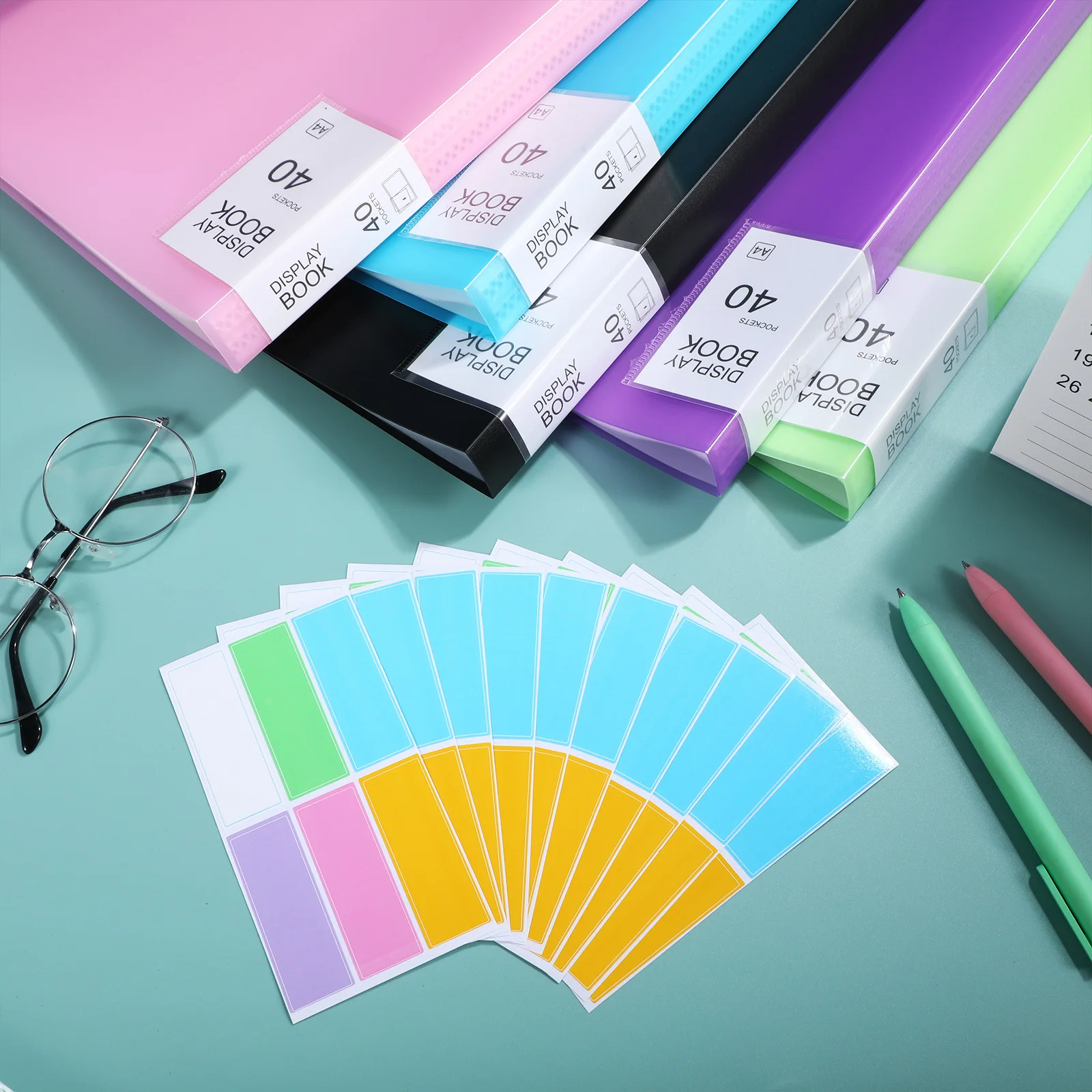 

5Pcs Document Organizer Folder A4 Plastic Portfolio Book Large Capacity Presentation Binder Office School File Sticker Label