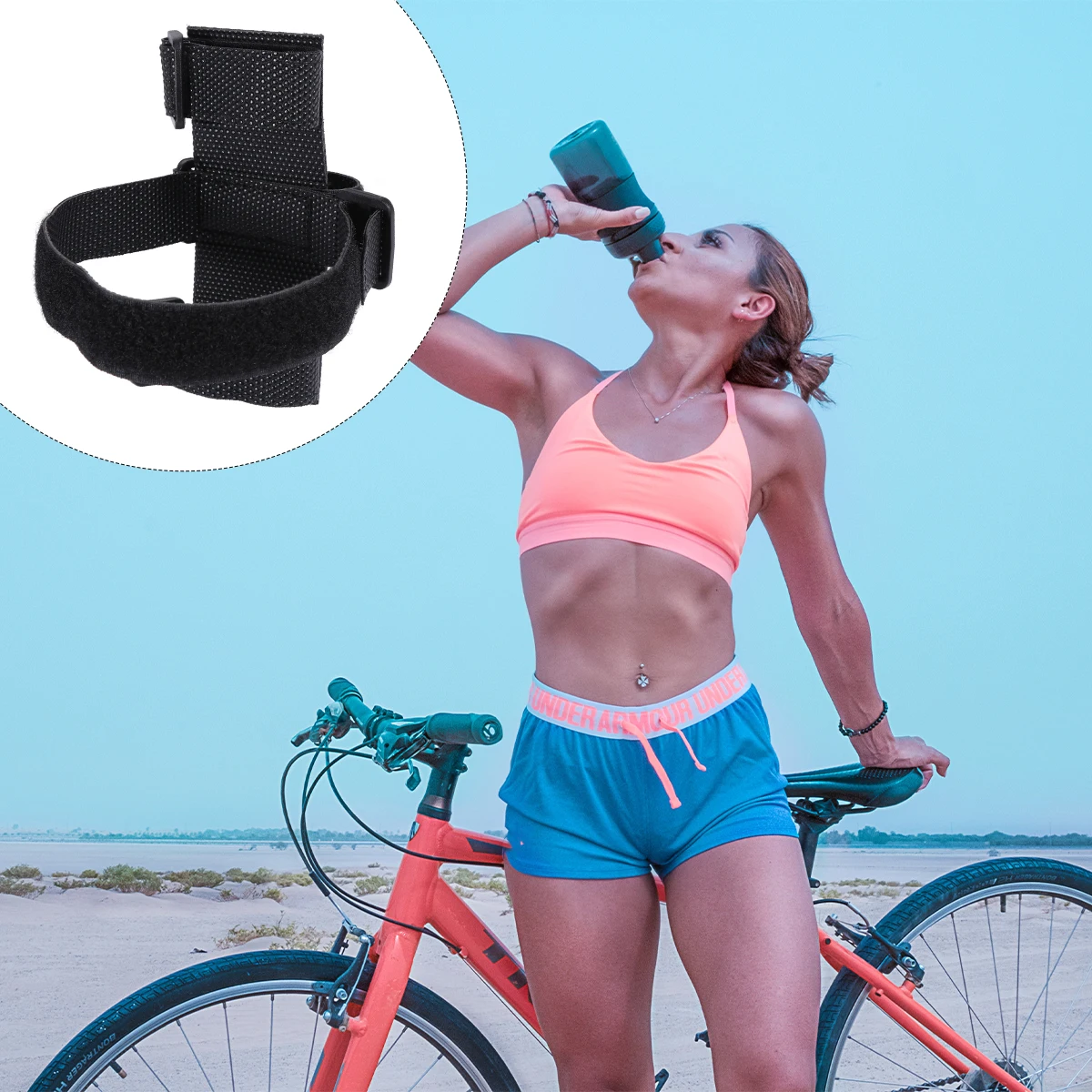 

1 pc Adjustable Bike Speaker Mount Strap Black Scratch Proof Holder for Wireless Speakers Secure Fixing Belt Buckle for Railings