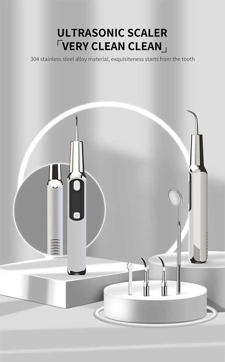 YUNCHI Ultrasonic Toothbrush Teeth Whitening Kit Dental Cleaner Mouth Mirror Dental Plaque Calculus Removal Oral Teeth Cleaner